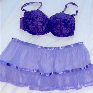 Purple VS Lingerie Bra & Skirt Set